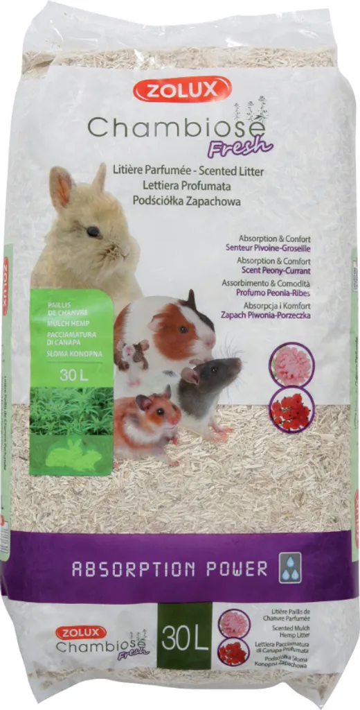 Zolux Lettiera Canapa Peonia e Ribes Rosso | Assorbente e Profumata