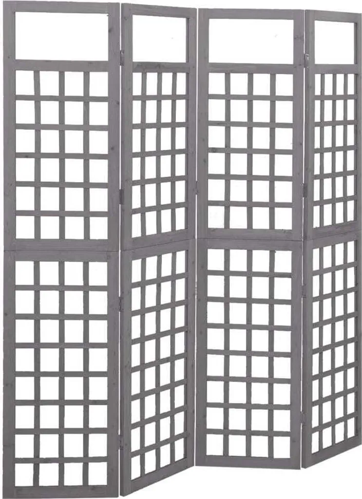 Cloison de jardin treillis bois gris 161x180 cm pour brise-vue naturel