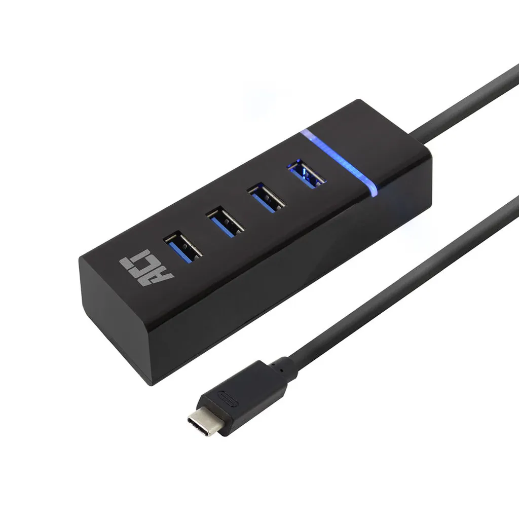 Hub USB Tipo-C ACT AC6415 | 4 Porte USB 3.0 | 5Gbps SuperSpeed