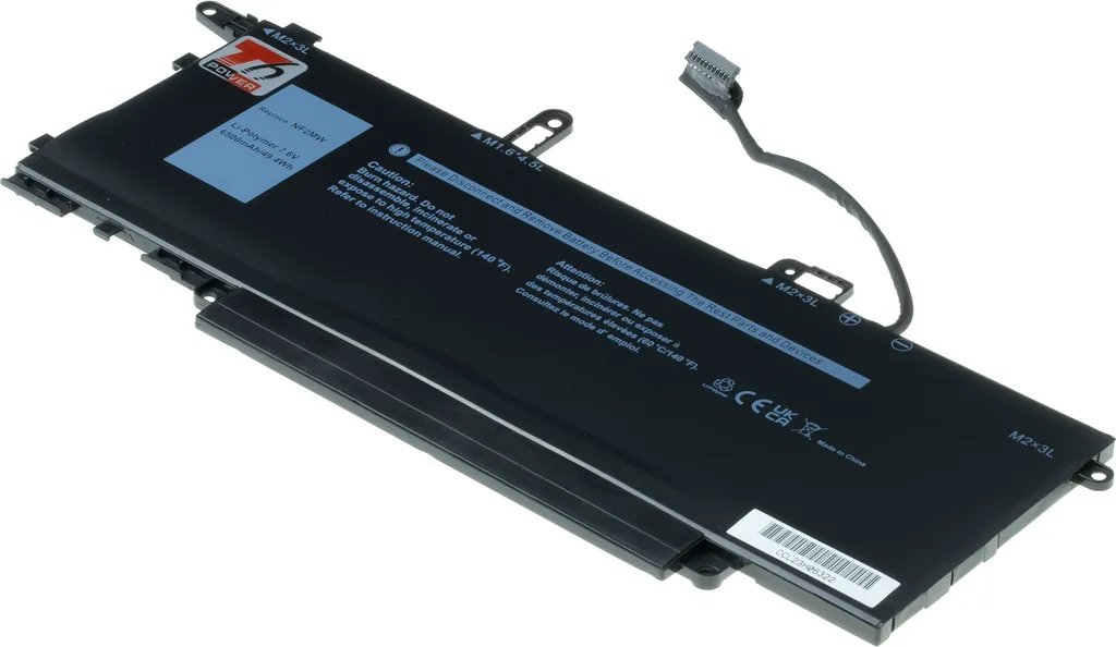 Batteria T6 Power per laptop Dell, numero di parte G8F6M, Li-Poly, 7,6 V, 6500 mAh (49 Wh), nero