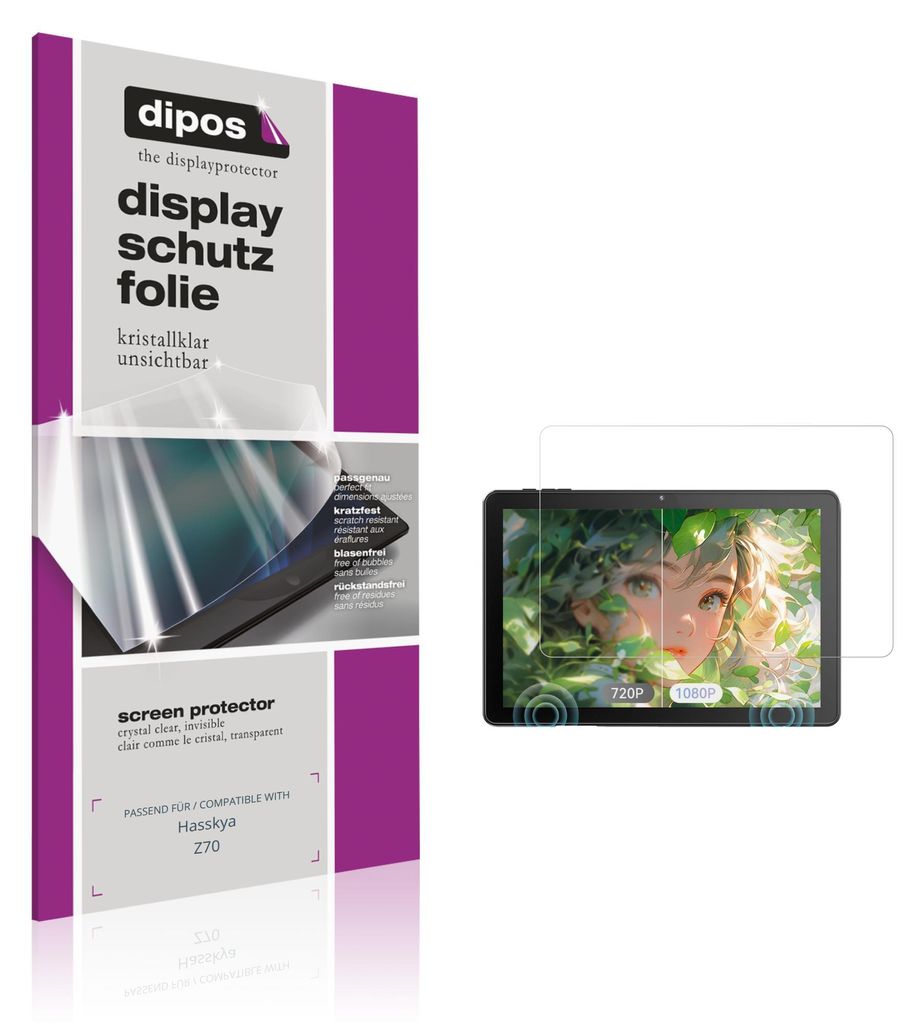2x Schutzfolie für Hasskya Z70 klar Displayschutzfolie Folie Display Schutz dipos