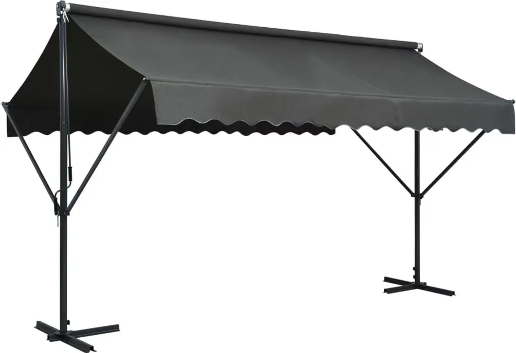 Store banne sur pieds 400x300 cm anthracite sans perçage de mur