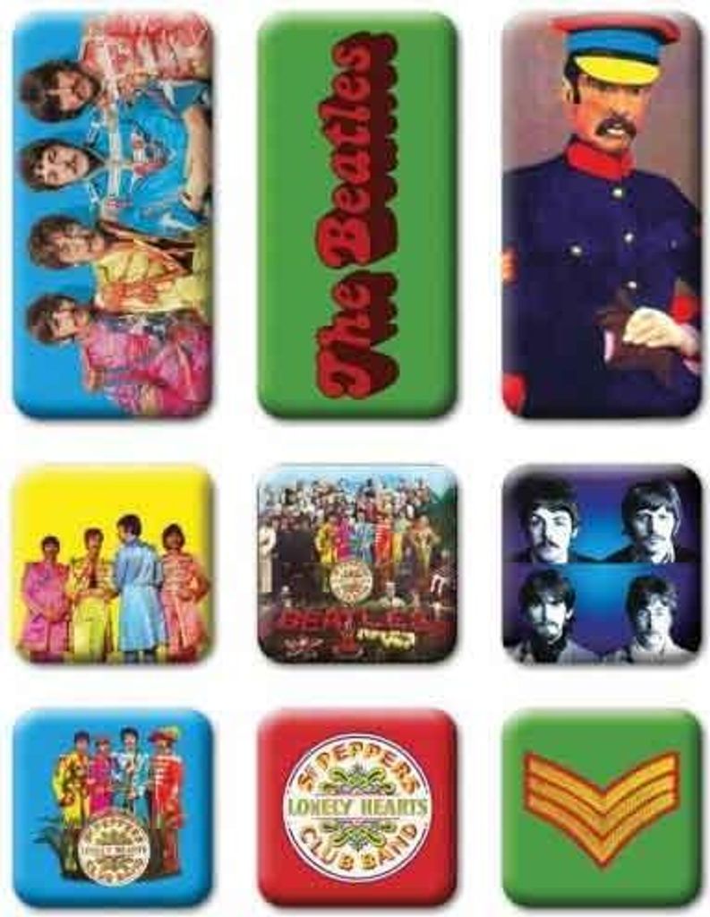The Beatles - Kühlschrank-Magnet "Sgt Pepper" Set 9er-Pack RO11223 (Einheitsgröße) (Bunt)