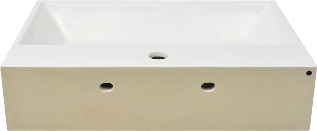 vidaXL Waschbecken mit Hahnloch Keramik Weiß 60,5x42,5x14,5 Produktbild 