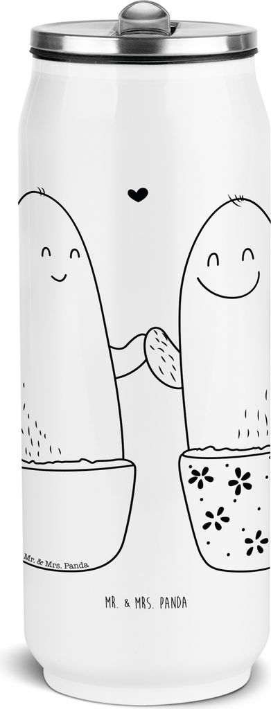 Mr. & Mrs. Panda sport trinkflasche Kaktus Liebe - Weiß - Geschenk, Liebesbotschaft, Kakteen, Hochzeit, Streit, Wasserflasche, Schul, Thermosflasc...