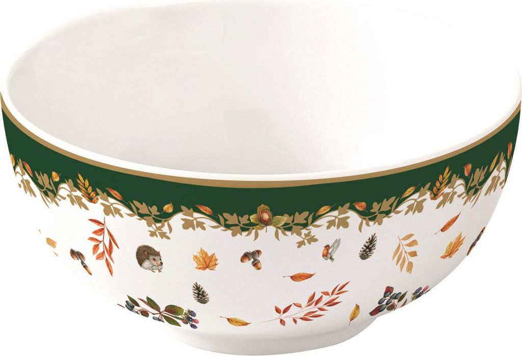 Dessertschale Forest Dream mit Blätten D. 12cm aus Porzellan Easy Life