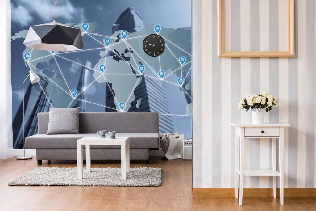 Vlies Fototapete NETZWERKVERBINDUNG 375 x 250 cm (inkl. Kleister) - Vlies Tapete, Wandtapete, Wandbilder - Tapete für Wohnzimmer Schlafzimmer, Bü...