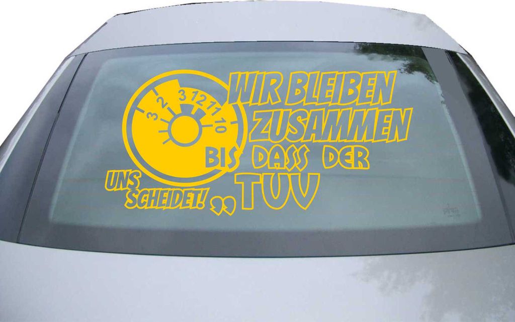 Indigos UG - Aufkleber Heckscheibe & Motorklappe DE6979 - gold - 600x284 mm - Dass der uns scheidet - Auto Scheiben Fenster Heckklappe Tuning Racin...