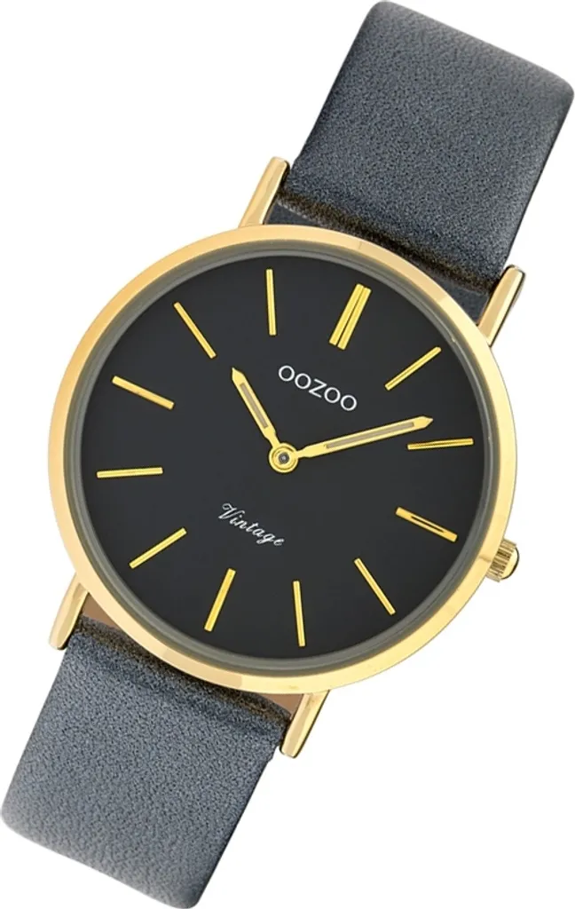 Montre Oozoo Vintage C9974 Femme Bracelet Cuir Gris Foncé Quartz Analogique