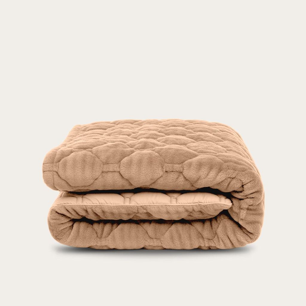 HappyBed - Bettdecke für das ganze Jahr 140x200 cm - Waschbare Bettdecke ohne Bezug - Bedruckte Bettdecke ohne Bezug - Bettwäsche - Plush taupe