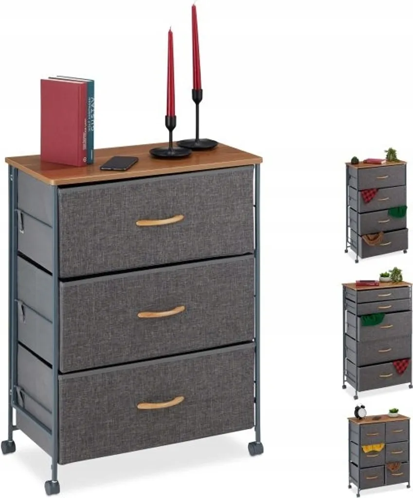 Caisson de bureau à roulettes Relaxdays : meuble de rangement compact - 13