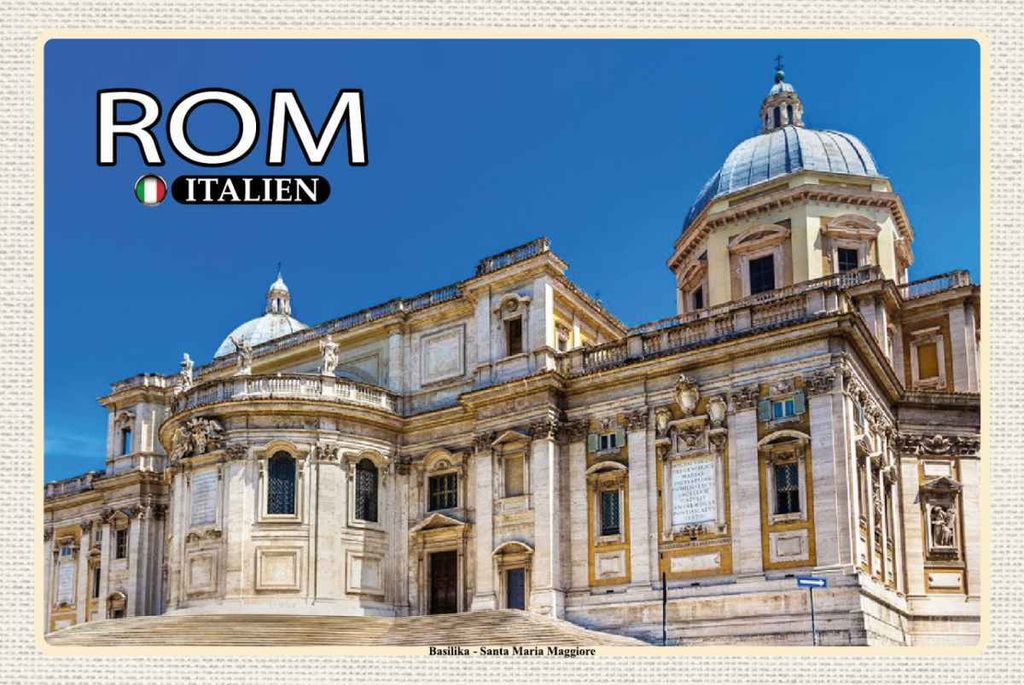 vianmo Holzschild 20x30 cm Rom Basilika Santa Maria Maggiore Bildmotiv Reisemotiv Abenteuer Reisen