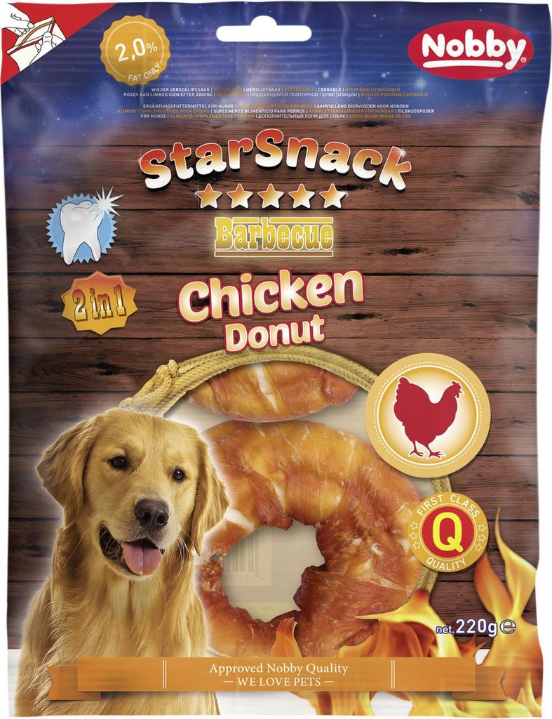 Nobby STARSNACK Barbecue Chicken Donut  ca. 10,0 cm, 2 St., Produktbild 