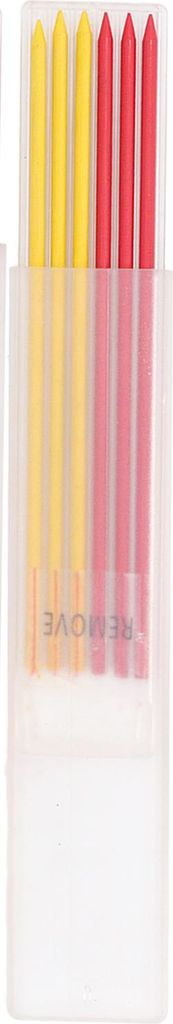 6-teiliges Set mit 2,8 mm HB-Minen für Zimmermannsbleistifte, Anreißwerkzeug für Holzbearbeitung, rot-gelb-wachsfarben