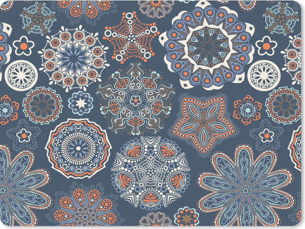 MuchoWow Mauspad Mousepad Muster - Ornamente - Dekoration 23x19 cm - Mousepads - Maus Mat - Pad - Mausunterlage - Schreibtischunterlage - Mauspad