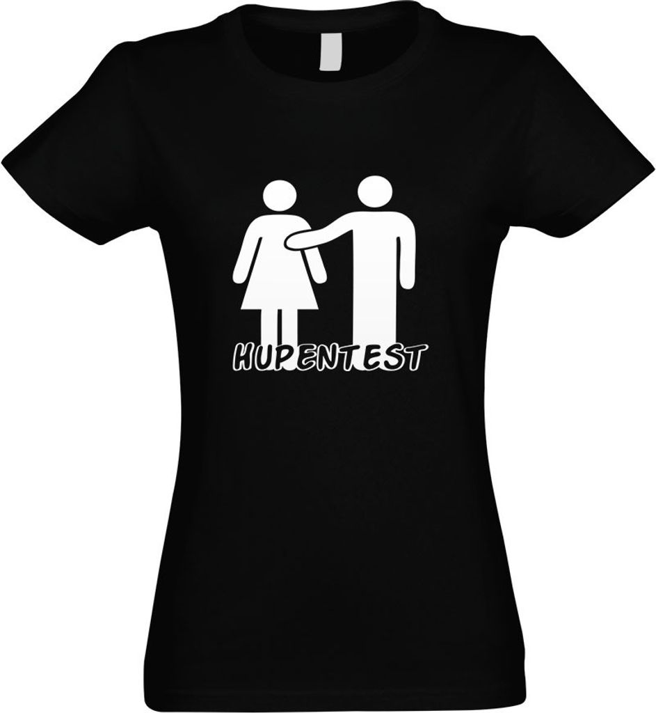 Kiwistar - T-Shirt tailliert - Damen - schwarz - Hupentest - mit Motiv Bedruckt - Funshirt Design - Sport - Freizeit - Damen - L