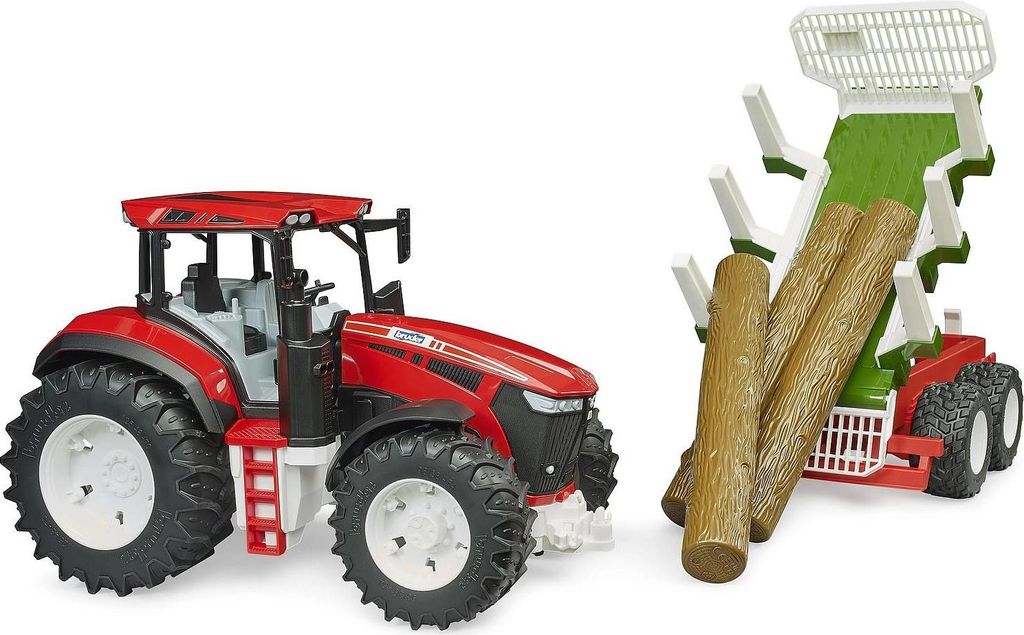 bruder 03453 - Roadmax Traktor mit Rückeanhänger und 3 Produktbild 