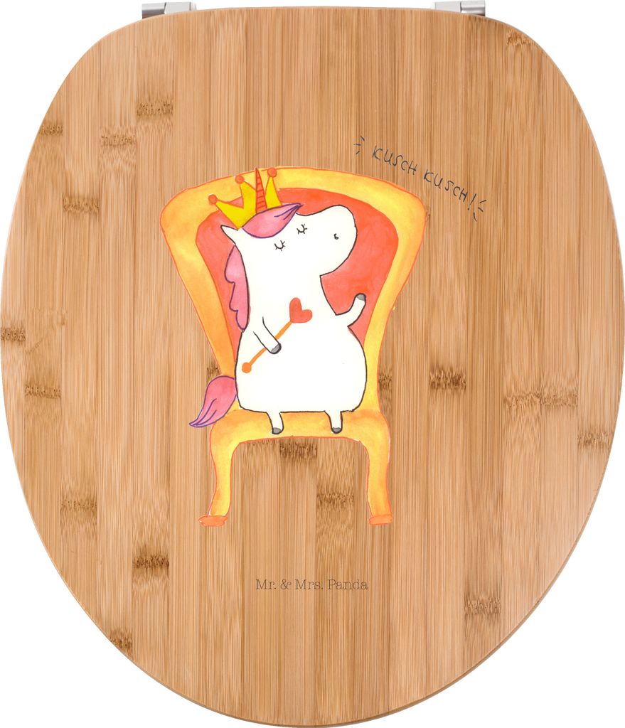 Mr. & Mrs. Panda WC Sitz Einhorn König - Transparent - Geschenk, WC-Sitz, Holz Toilettendeckel, Brille, Unicorn, Bundeskanzler, Prinzessin, klo de...