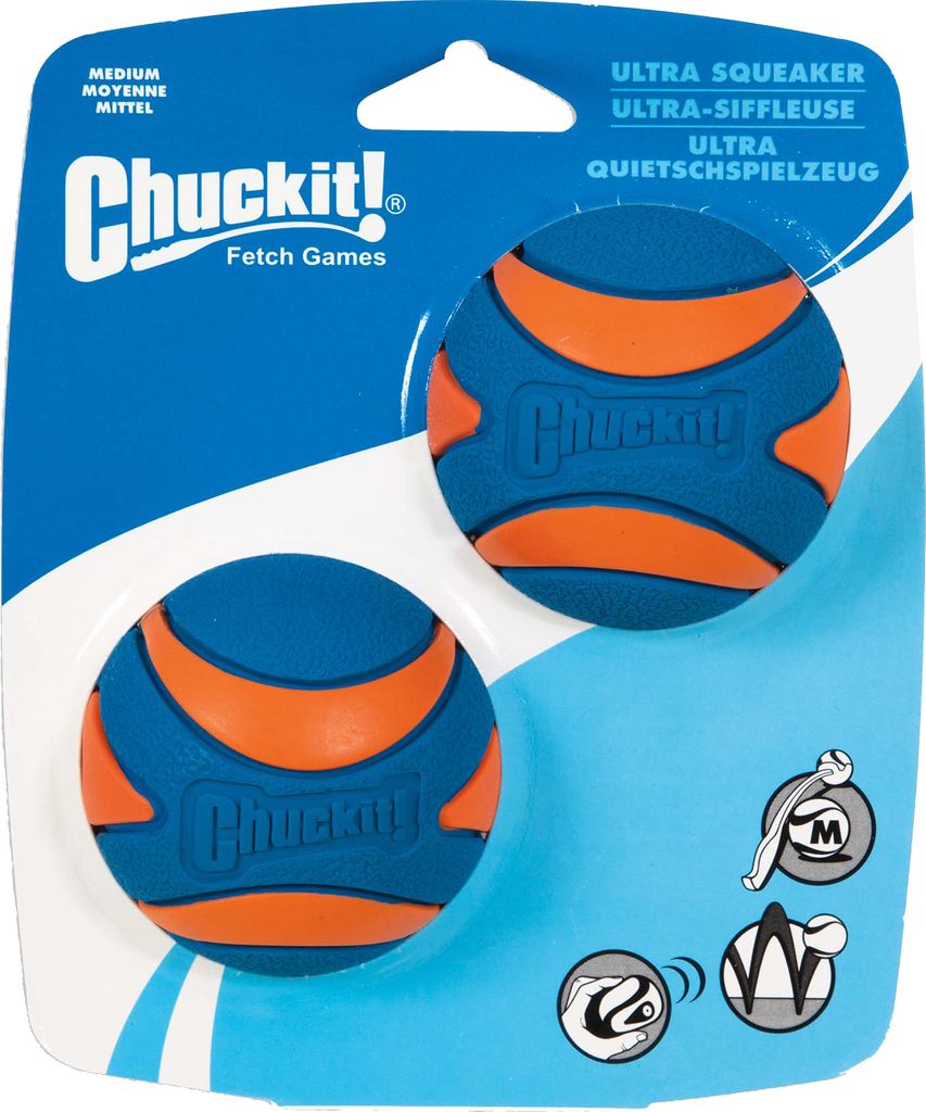 Chuckit! Ultra Squeaker Ball 2 Einheiten Durchsichtig 6 cm Durchsichtig 6 cm