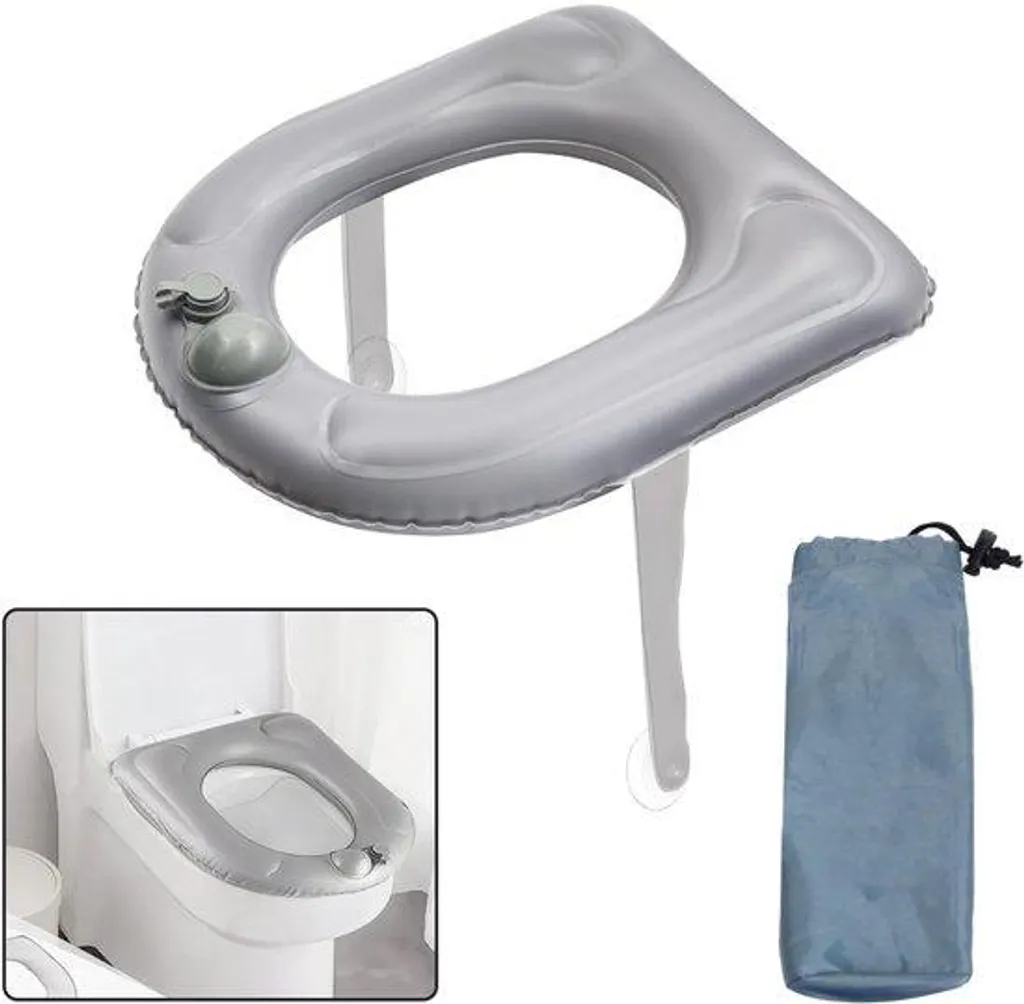 Rehausseur de WC pour adultes gonflable assise confort pour seniors gris