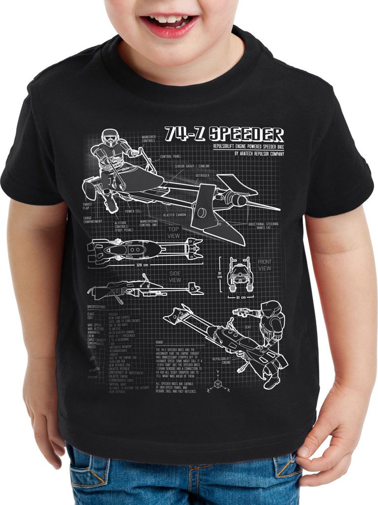 style3 74-Z Speeder Bike Kinder T-Shirt blaupause endor