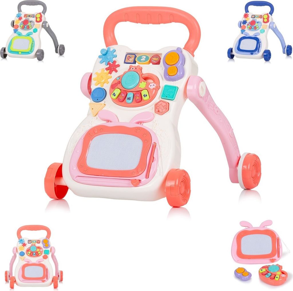 Chipolino Lauflernwagen Funny Games, Tasten, Musik, Telefon, Piano, Zeichenbrett pink