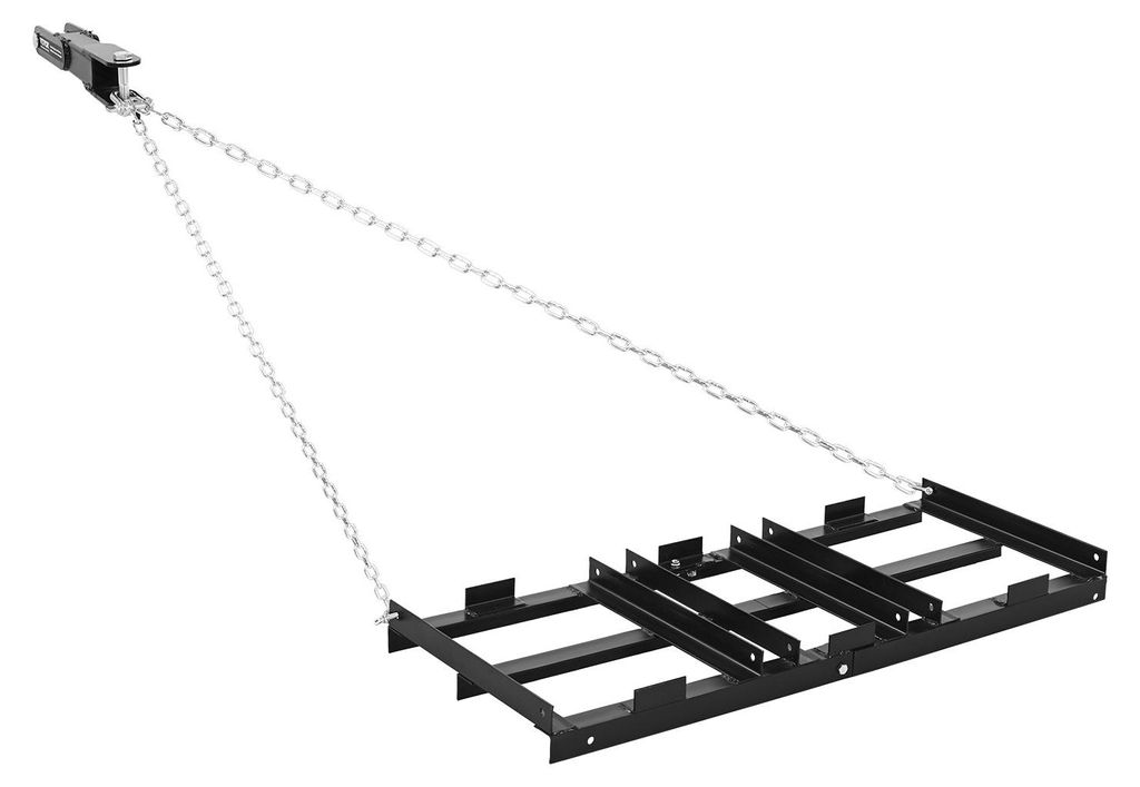 VEVOR Schleppegge 122x50 cm, Wiesenegge, Wiesenschleppe mit 183 cm Kette, Hochleistungs-Nivellierrechen, Verzinkter Stahl-Feldegge für Kiesauffahr...