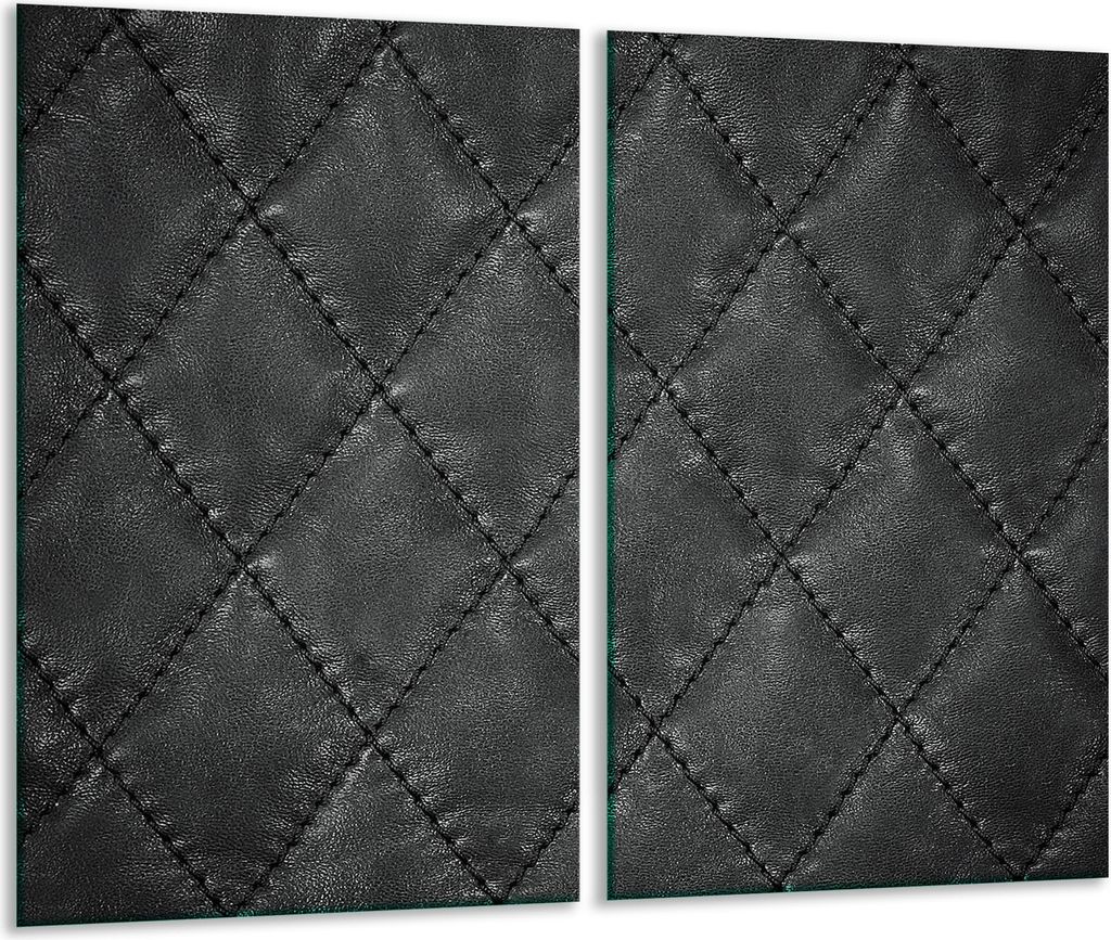 Herdabdeckplatten 2 teilig 30x52 Glaskeramikfeld Abdeckung Glas Leder