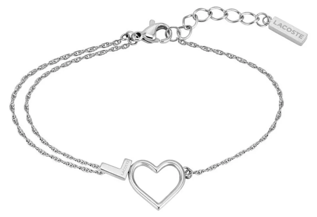 Gourmette femme en acier avec cœurs Heart Volte 2040014 ajustable