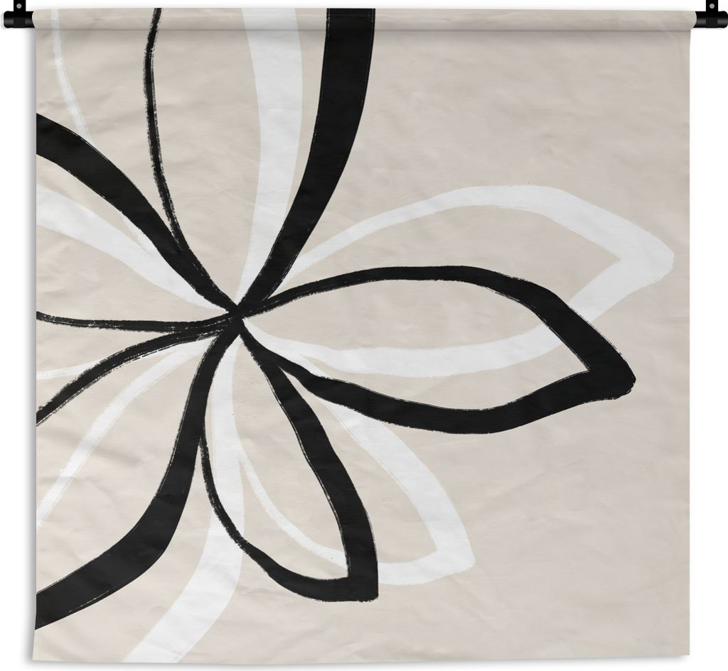 MuchoWow Wandteppich Wandbehang Blumen - Abstrakt - Minimalismus 120x120 cm Tapisserie Dekoration Wandtuch - Modern - Baumwollgewebe