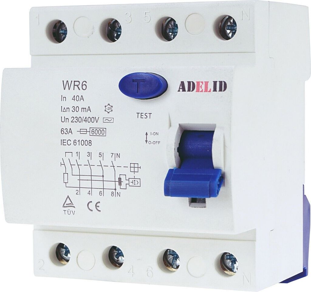 Fehlerstromschutzschalter FI-Schalter 4-polig 63A 300mA Typ A