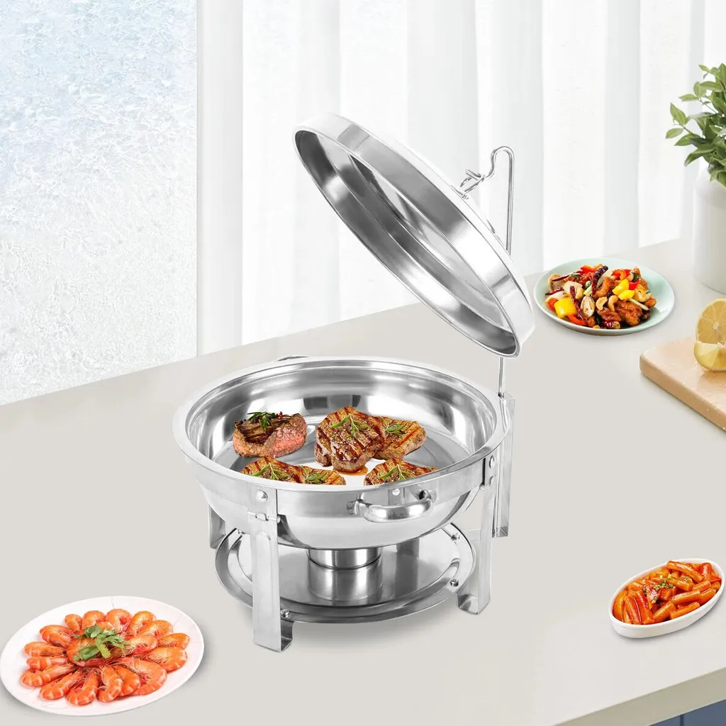 Scaldavivande Rotondo 7,5L Acciaio Inox Professionale per Catering e Buffet - 3