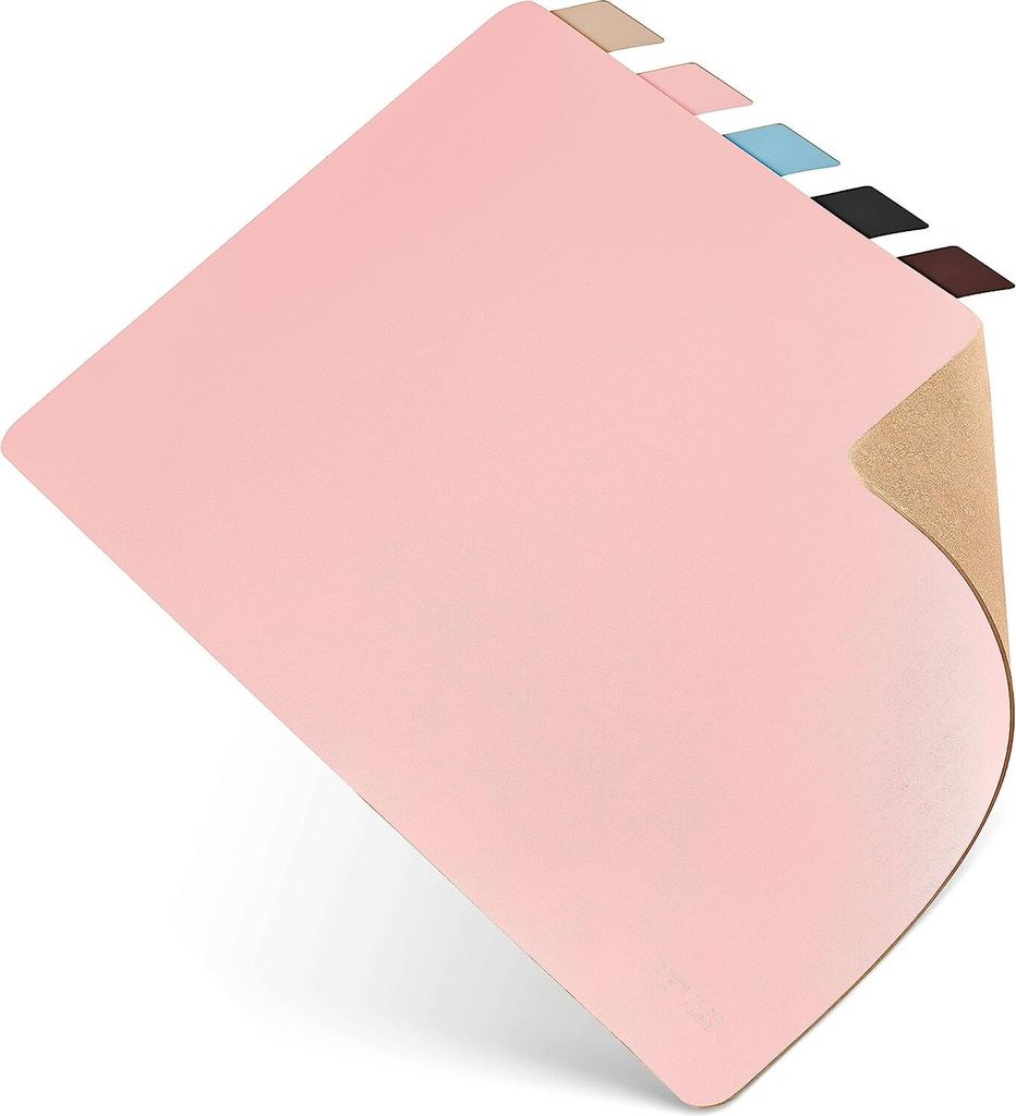 PIETVOSS Schreibtischunterlage aus recyceltem Leder 80x40 cm Light Rose