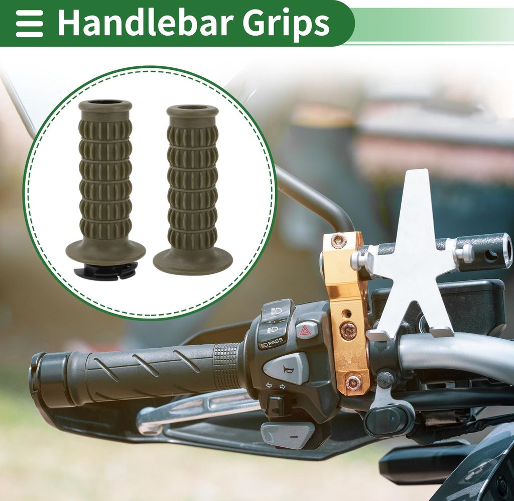 7/8" 22mm 15/16" 24mm Motorrad Hand Griffe Cover Kit Rutschfest TPU Lenker Ende Griffe für Motorrad Roller Fahrrad ATV Grün 1 Set