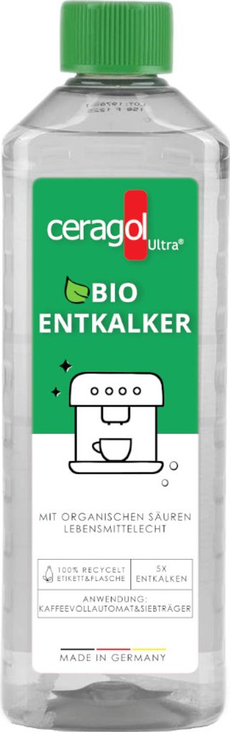 ceragol ultra organischer Entkalker, 500 ml – natürlicher Kalkentferner für alle Kaffeevollautomaten und Siebträgermaschinen, Konzentrat für ...