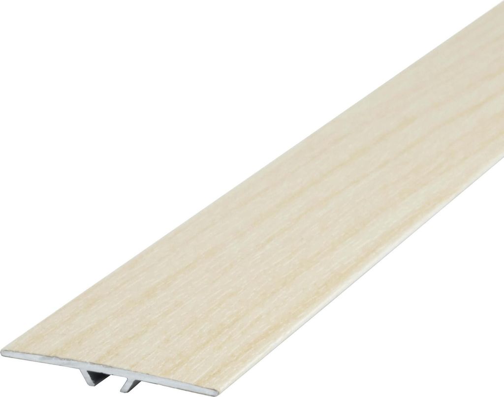 Dalsys Übergangsprofil flach 40mm x 90cm zum Schrauben inkl. Befestigungsmaterial, aus Aluminium Ahorn Hell