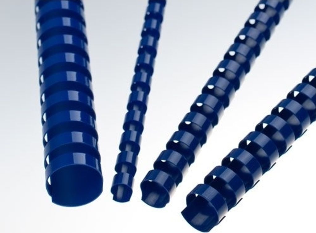 Hřbet plastový 16 mm, 101-120 listů, modrý, 100 ks