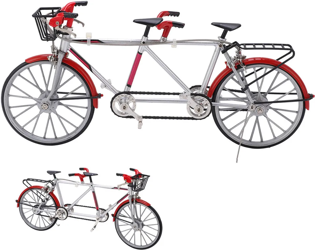 Maquette de vélo tandem décorative en métal, objet de collection luxe - 6