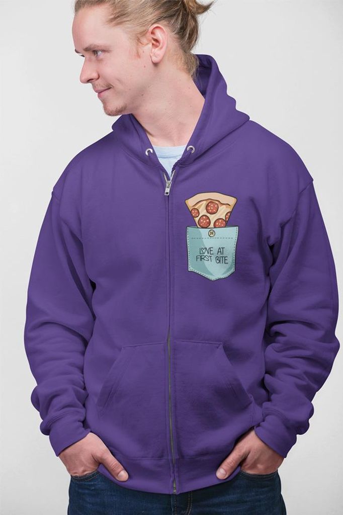 D&B Uni Hoodie ZIPPO00019 Love At Lila-Größe 2XL