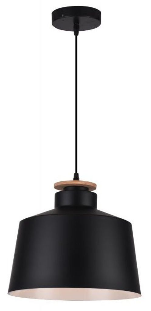 GTV - Pendelleuchte Deckenleuchte MARGUS, AC220-240V, 50/60Hz, 1*E27, IP20, DURCHM. 30 CM, einzeln, schwarz