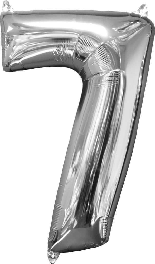 Folienballon Zahl 7 Silber 66cm