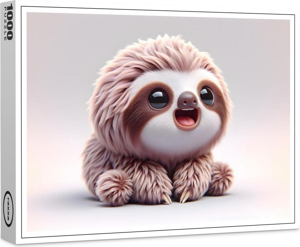 raxxa Premium-Puzzle "Flauschiges Baby-Faultier", 1000 Teile