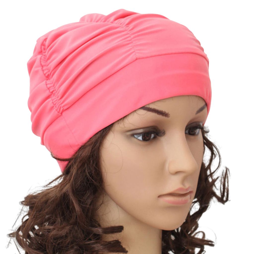 Badehut, einfarbig, schnelltrocknend, wasserdicht, extra weich, ultraleicht, schützendes Nylon, langes und kurzes Haar, plissierter Schwimmbadhut ...