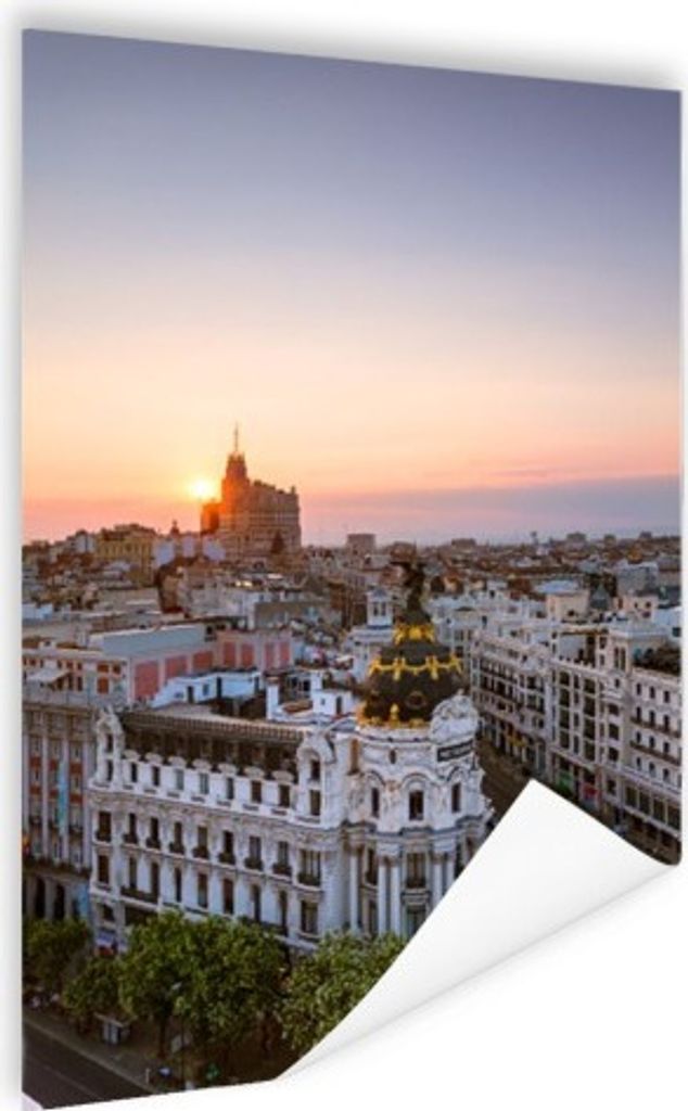 MuchoWow Poster Madrid - Sonnenuntergang - Himmel 40x60 cm - Plakate für die Wand - Poster Babyzimmer
