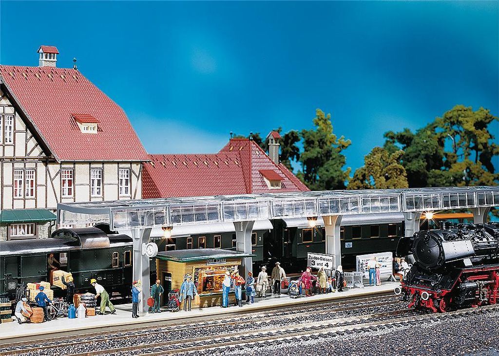 Faller 120188 - 1/87 / H0 Bahnsteig Mit Kiosk - Neu