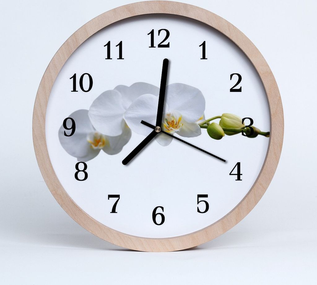 Holzuhr 20fi cm wanduhr - Orchidee Blumen