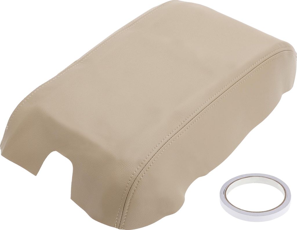 Center Console Lid Armrest Cover für Ford F-150 2009-2016 Tahoe Mittelkonsole Pad Armlehnen-Schutz Microfaser-Leder mit Beige