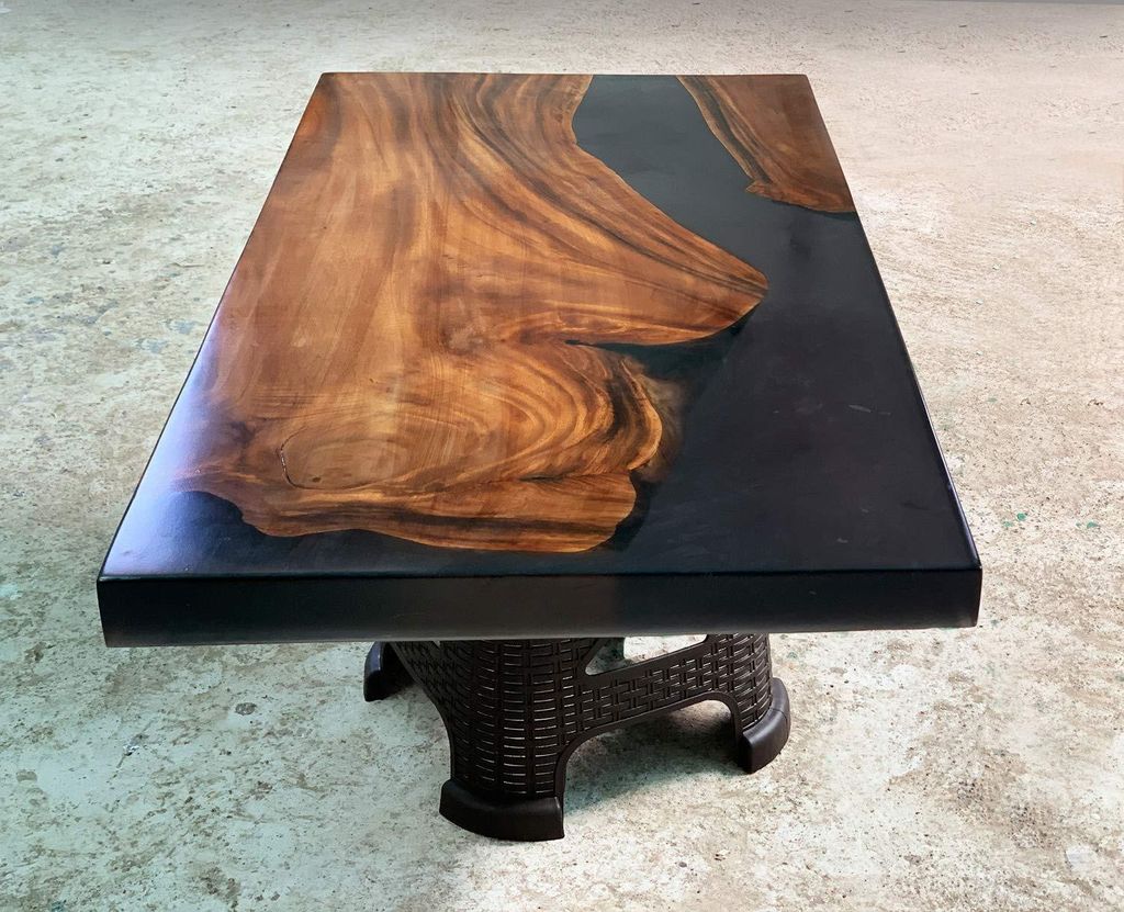 Couchtisch River Table Massiv Tische 100x60 Flusstisch Echtes Holz Epoxidharz