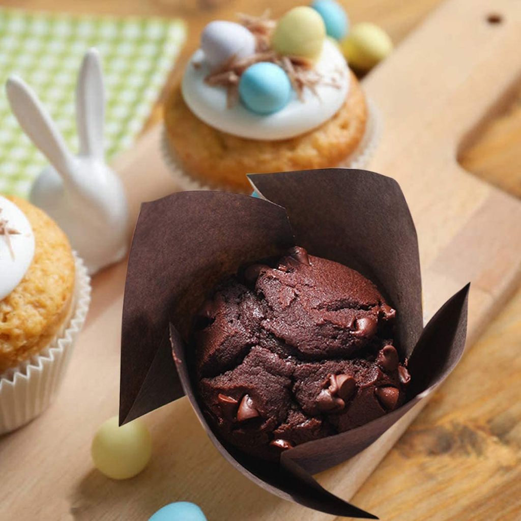 300 Stück Lotus-Tulpen Backförmchen – Muffin- & Cupcake-Papiere In Weiß, Gold, Kaffee, Ofenfest Bis 220°C