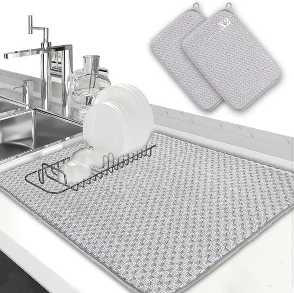 Tapis égouttoir vaisselle 40x30 cm microfibre idéal petites cuisines